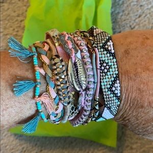 Hipanema friendship bracelet pink and light blue